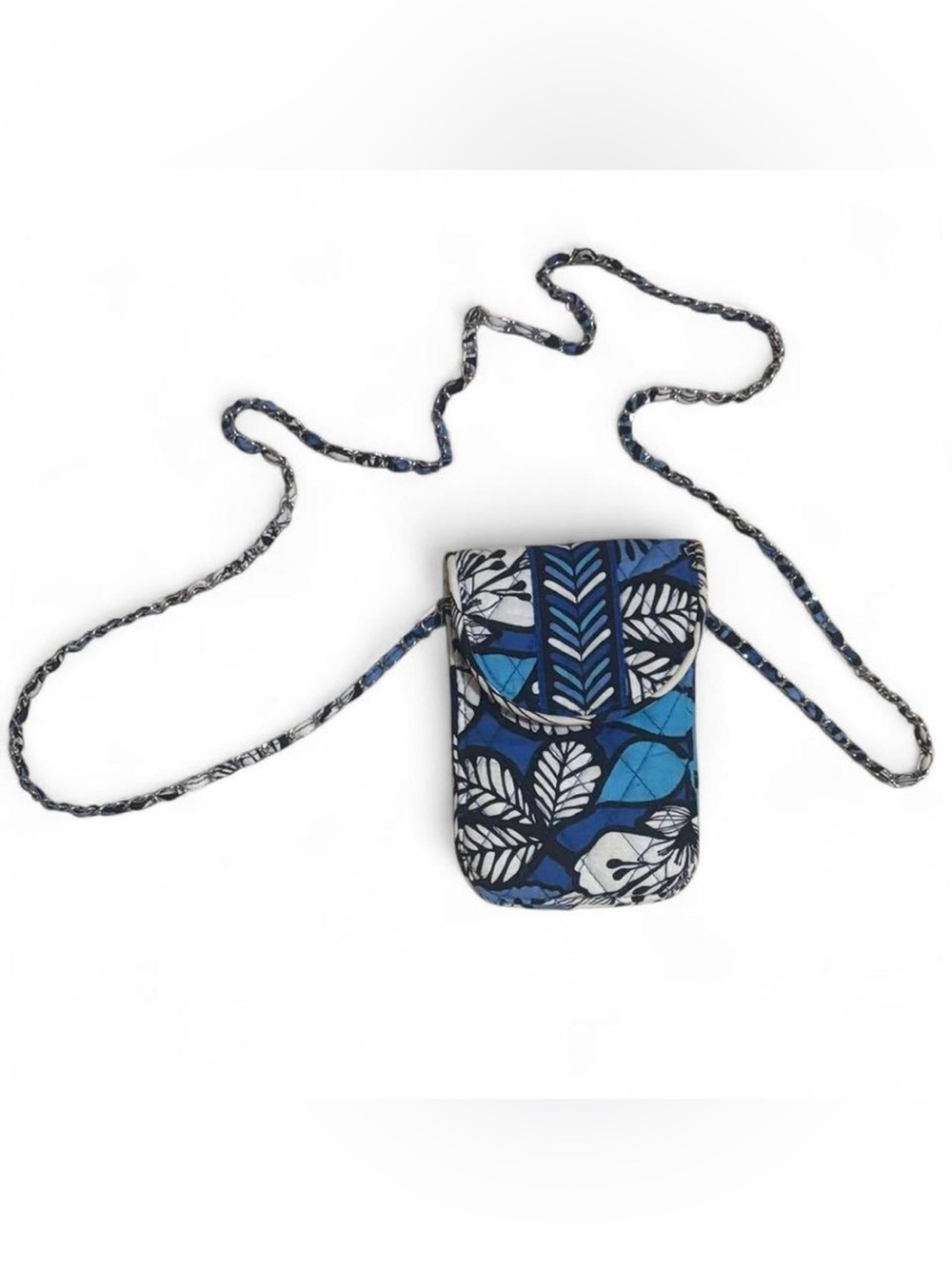 Vera Bradley Blue Leaf Pattern Crossbody Phone/Glasses Pouch